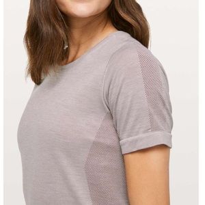 Lululemon Aerial Silk Relaxed Spanish Oak Short Sleeve Crew Neck Tee
